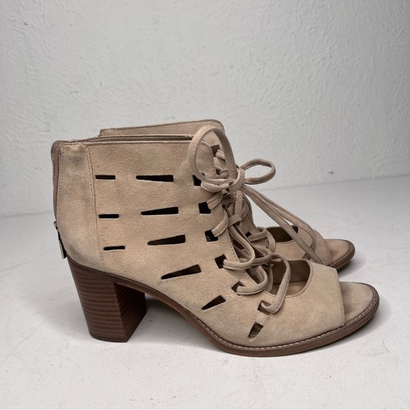 Vince Camuto cream suede open toe sandal - Picture 2 of 8